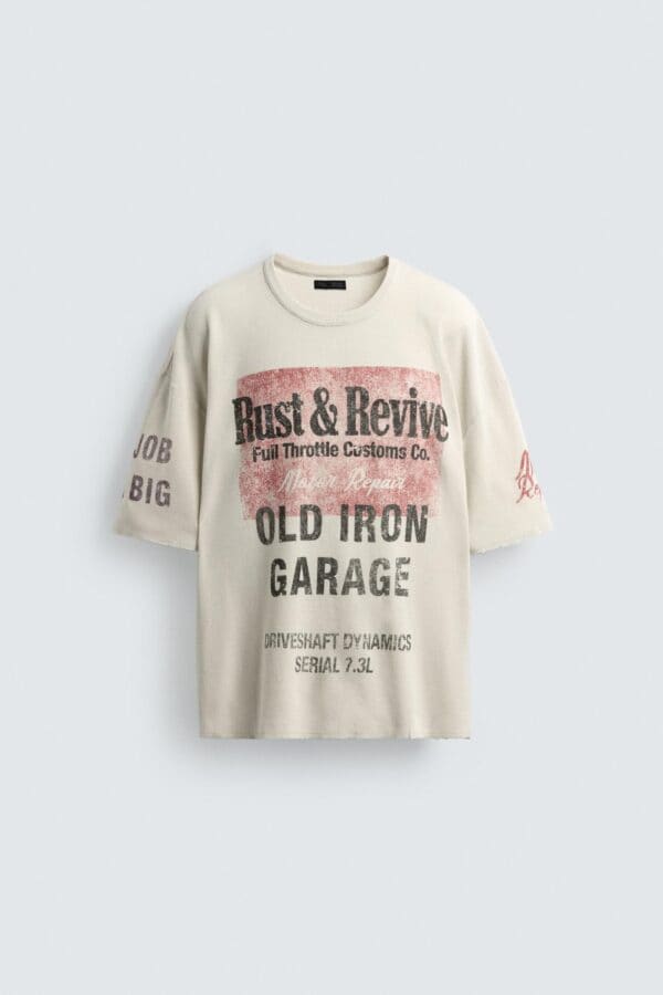Washed Printed Knit T-Shirt
