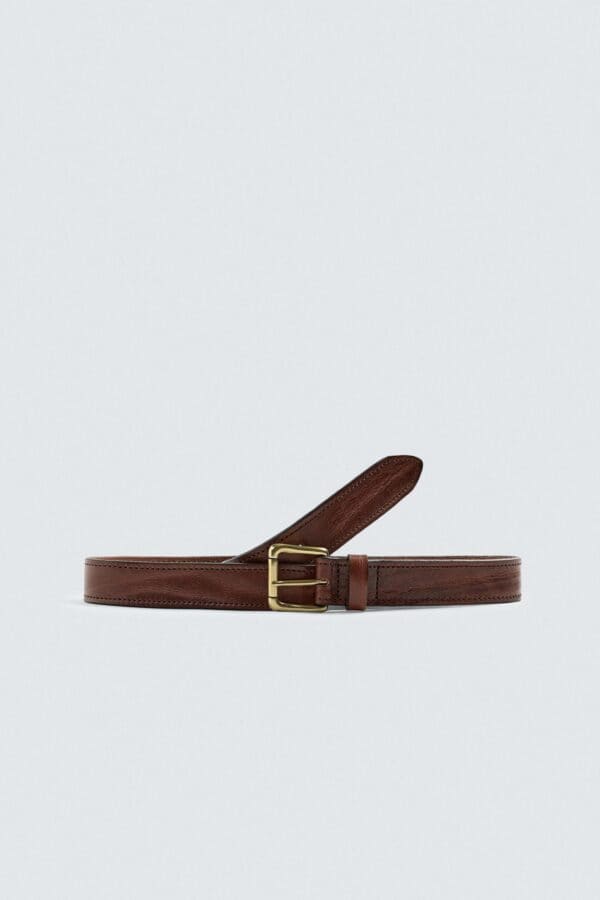 Vintage Effect Leather Belt